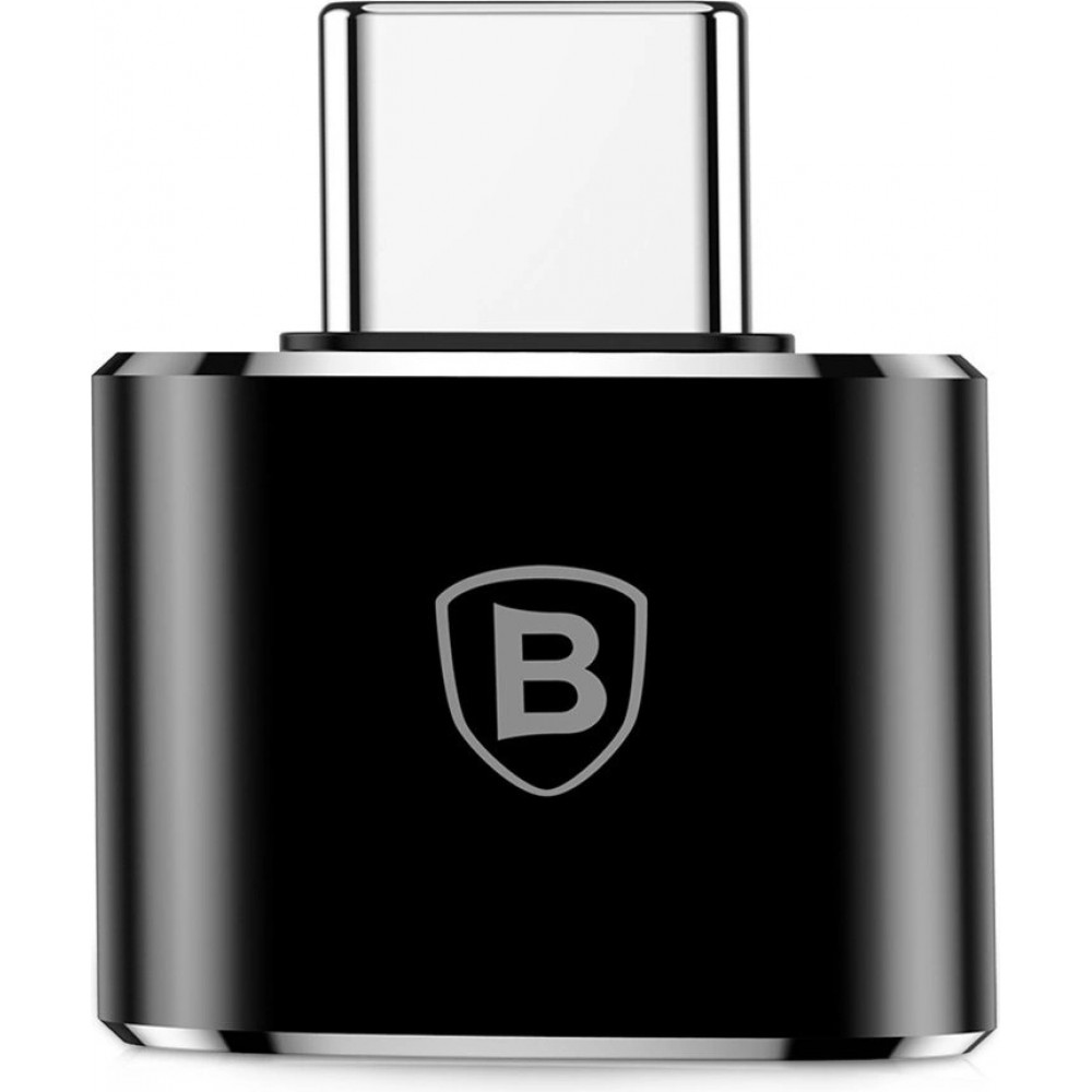 Baseus Mini USB-A zu USB-C OTG Adapter kompakt vielseitig hochwertig - Schwarz
