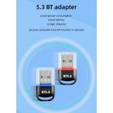 USB Bluetooth 5.3 Adapter kabelloser Dongle f&uuml;r Maus Tastatur und Laptop - Schwarz