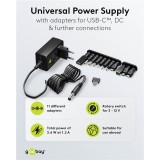 Goobay Universal-Netzteil 3V&ndash;12V max. 3,6W Regelbares Netzteil mit 12 Adaptern - Schwarz