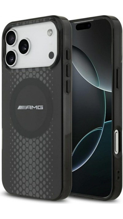 Coque iPhone 17 Pro Max - AMG Double Layer graphiques transparent MagSafe protection élégante - Noir