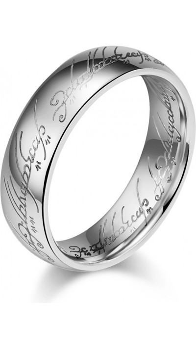 Der Herr der Ringe gravierte Macht-Ring (US-Gr&ouml;sse 9) - Silber