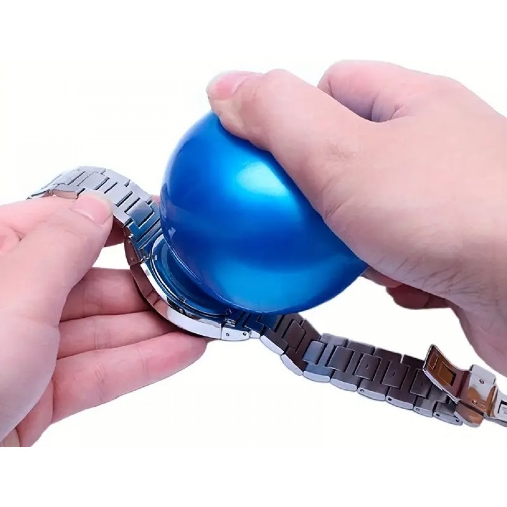 Gummi-Uhrenöffner Ball Werkzeug für Uhren und Armbänder, universelles Reibungswerkzeug, kratzfrei (7 cm) - Blau