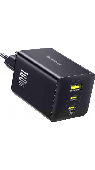 Baseus EnerFill FE11 3-in-1-Schnellladeger&auml;t f&uuml;r die Wandmontage 2x USB-C / USB-A 100W - Schwarz