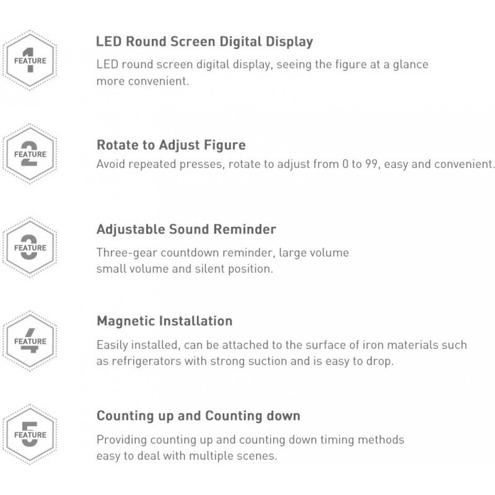 Baseus Heyo Rotations-Zähler - Präziser elektronischer Timer ACDJS-01 - Schwarz