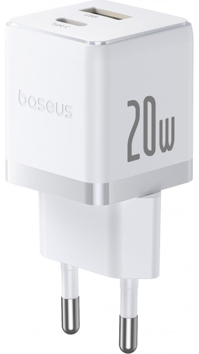 Baseus Palm 20W USB-C / USB-A Schnellladeger&auml;t Wandladeger&auml;t kompakt - Weiss
