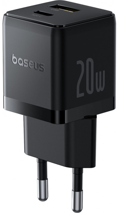 Baseus Palm 20W USB-C / USB-A Schnellladeger&auml;t Wandladeger&auml;t kompakt - Schwarz