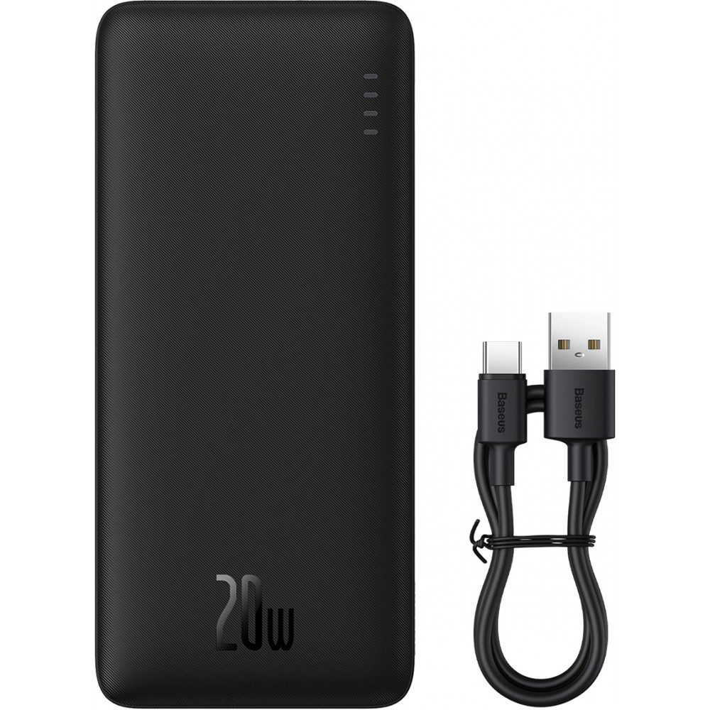 Powerbank externe Batterie Baseus Airpow 20000mAh Schnellladung 20W PD USB-A / USB-C - Schwarz