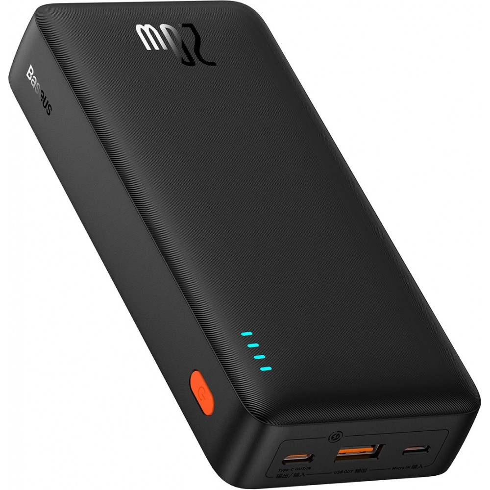 Powerbank externe Batterie Baseus Airpow 20000mAh Schnellladung 20W PD USB-A / USB-C - Schwarz