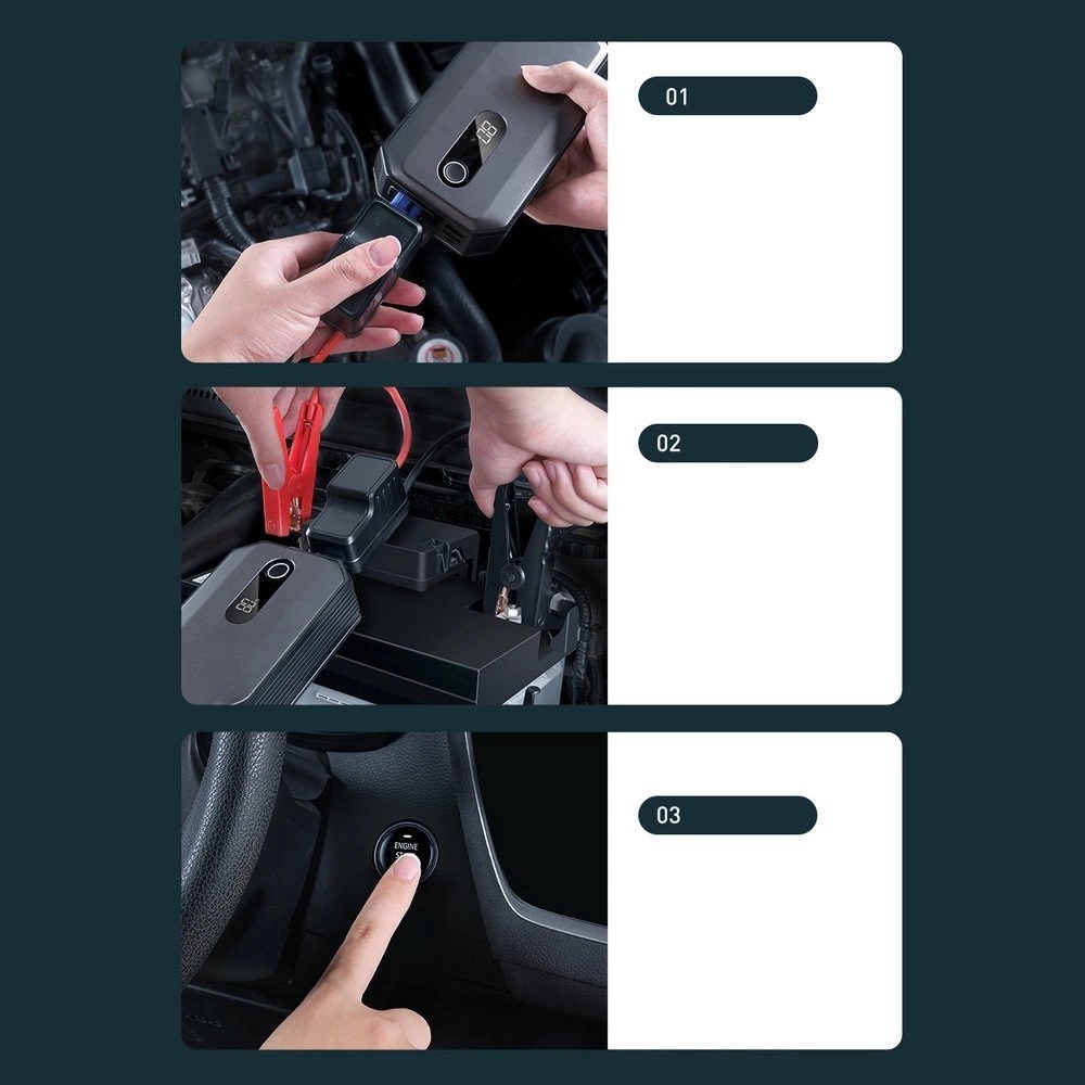 Batterie externe de voiture Baseus Max Car Jump Starter 20000mAh 12V avec assistance de démarrage pour véhicule - Noir