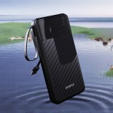 Dudao K11 Pro Powerbank 20000mAh Externe Batterie mit integrierten Kabeln - Schwarz