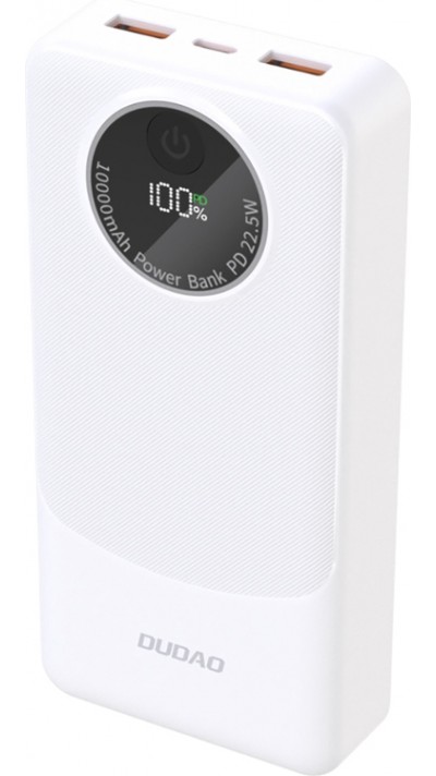 Dudao K12Pro 20000mAh Powerbank 22.5W mit 3 Ports PD USB-A USB-C - Weiss