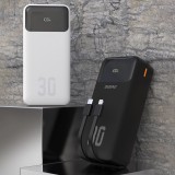 Dudao K15MAX 30000mAh PD 22.5W Powerbank mit integrierten Kabeln - Schwarz