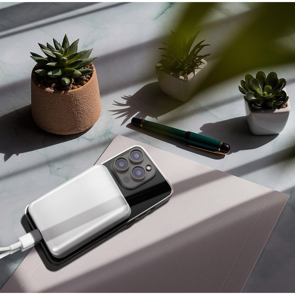 MagSafe Externe Batterie 10000 mAh PD 20W Tragbare Power Bank Wozinsky - Weiß