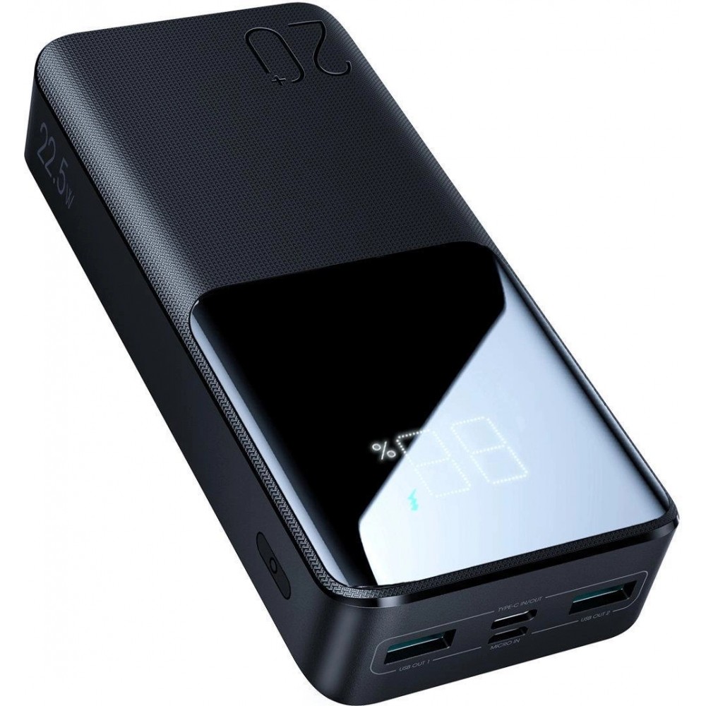 Powerbank Joyroom 20000mAh 22.5W PD QC3.0 AFC Schnellladegerät Externe Batterie Tragbar - Schwarz