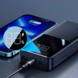 Powerbank Joyroom 20000mAh 22.5W PD QC3.0 AFC Schnellladegerät Externe Batterie Tragbar - Schwarz