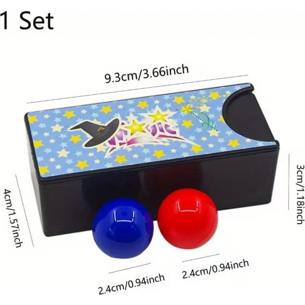 Zauberkasten mit Farbwechselb&auml;llen Rot/Blau klassisches Magierzubeh&ouml;r f&uuml;r Illusionen - Schwarz