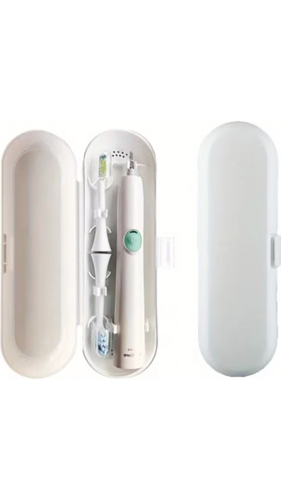 Reise-Zahnb&uuml;rstenbox tragbare Aufbewahrungsbox mit Bel&uuml;ftung langlebig und robust f&uuml;r unterwegs - Weiss