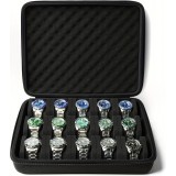 Uhrenaufbewahrungsbox 15 Plätze mit stoßdämpfendem Schaumstoffkissen für Reisen - Schwarz