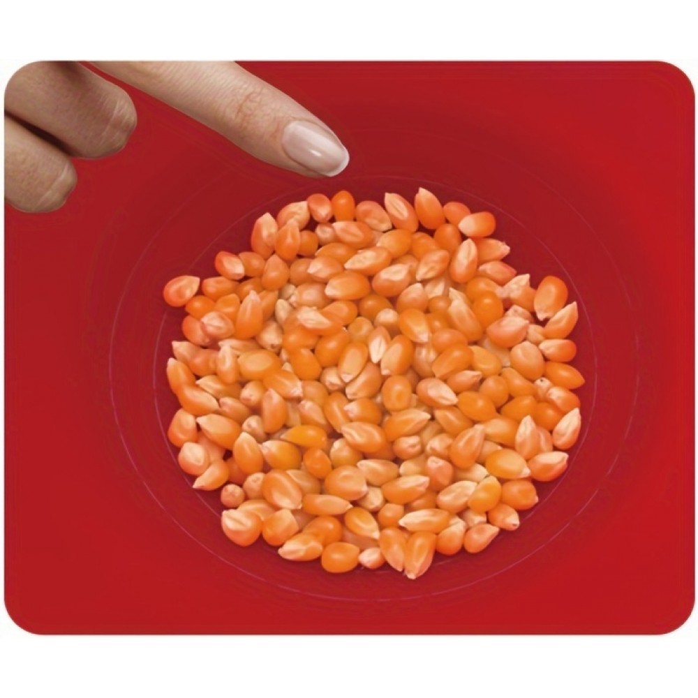Mikrowellen Popcornschüssel aus faltbarem Silikon mit Deckel - Rot