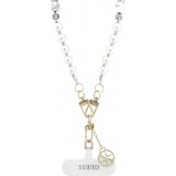 Guess Universeller Smartphone-Kettenarmband mit Perlen - Weiß