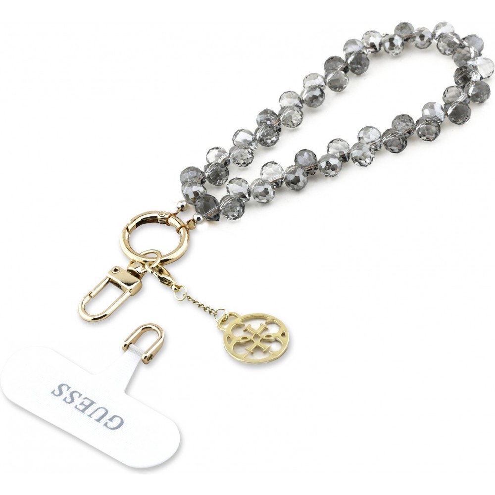 Guess Universeller Smartphone-Kettenarmband mit Tropfenperlen - Schwarz