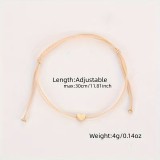 Chic Mini Herz Armband aus Stoff mit verstellbaren Perlen für Feste und besondere Anlässe - Gold
