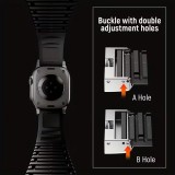 Premium Sport-Luxusarmband aus hochwertigem Gummi für Apple Watch 49/46/45/44 mm komfortabel, wasserdicht und strapazierfähig - Schwarz - Apple Watch 44/45/46/49 mm