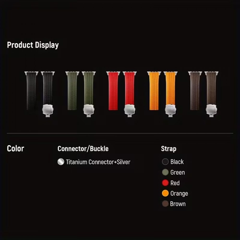 Premium Sport-Luxusarmband aus hochwertigem Gummi für Apple Watch 49/46/45/44 mm komfortabel, wasserdicht und strapazierfähig - Grün - Apple Watch 44/45/46/49 mm