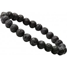Unisex Lava Stone Bracelet Bohème mit Perlen für Männer und Frauen (17-20cm) - Schwarz