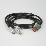 Câble 3 en 1 USB-A noir Lightning / USB-C / Micro USB (1 m) en silicone résistant et léger - Noir