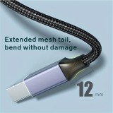 USB-B zu USB-C Adapterkabel leicht und flexibel kompatibel mit verschiedenen Geräten Nylon (2 m) - Schwarz