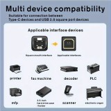 USB-B zu USB-C Adapterkabel leicht und flexibel kompatibel mit verschiedenen Geräten Nylon (2 m) - Schwarz