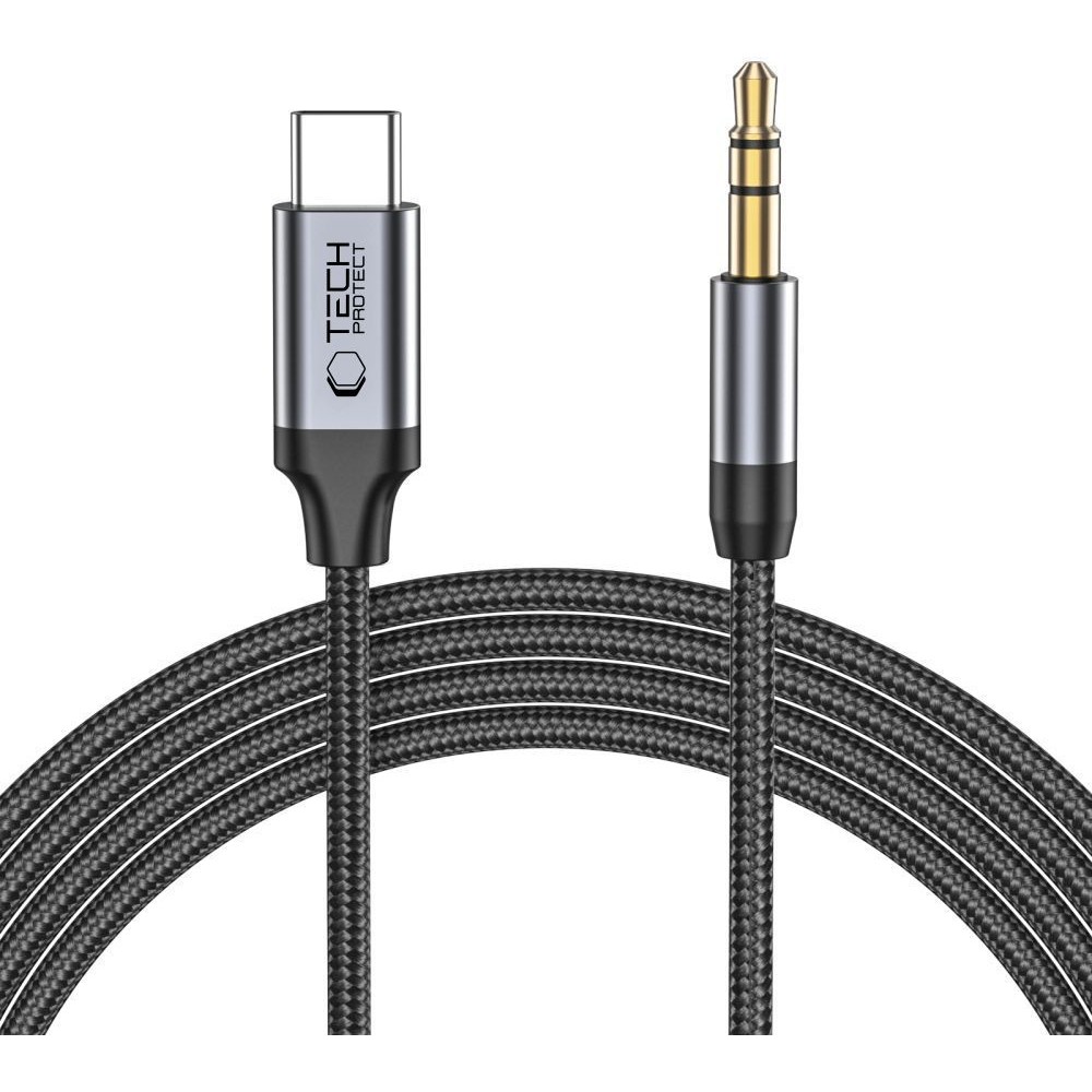 Tech-Protect UltraBoost USB-C auf 3,5mm Mini-Klinke Audio-Kabel (1m) - Schwarz