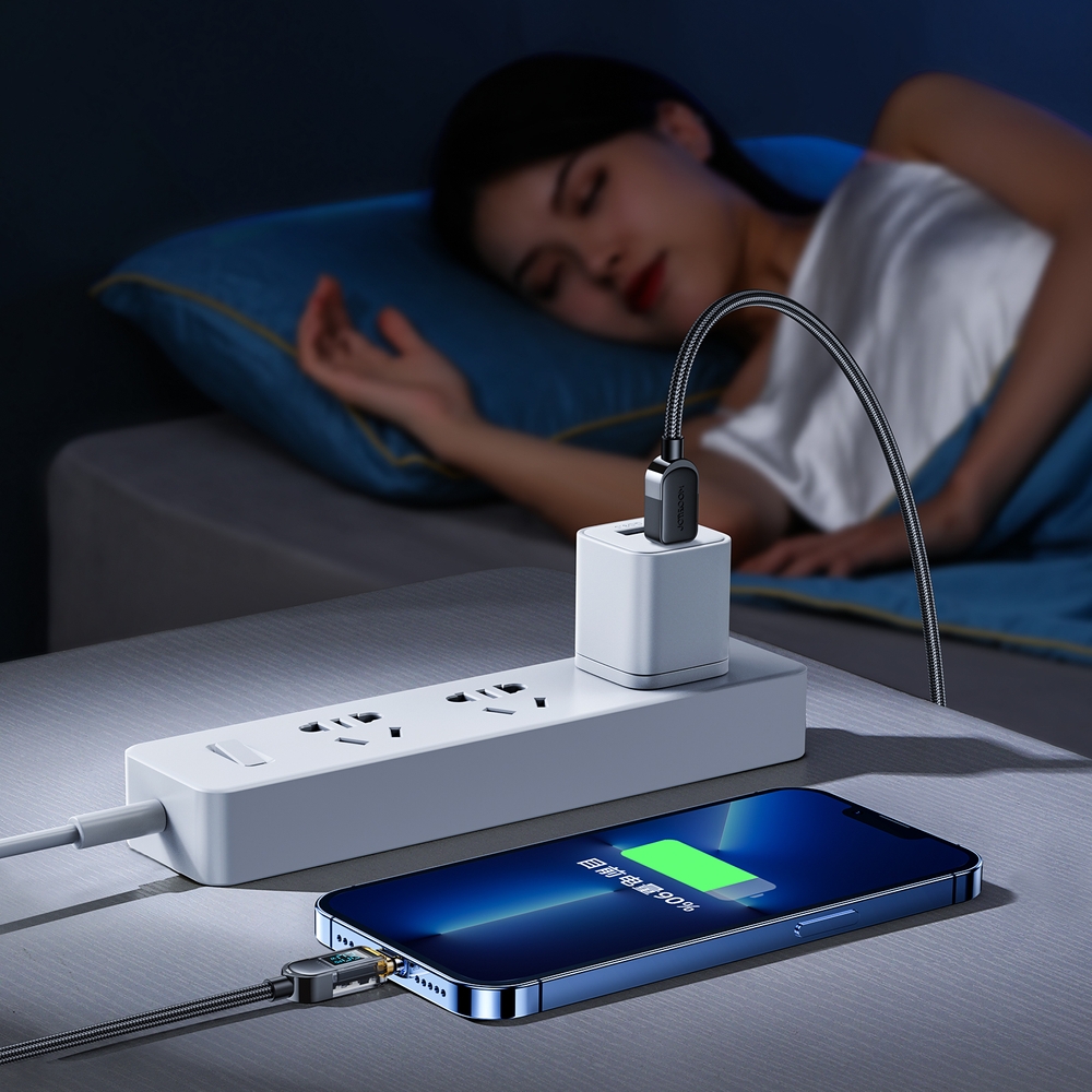 C&acirc;ble Joyroom A4 USB-C / Lightning 20W avec &eacute;cran affichage (1.2m) - Noir