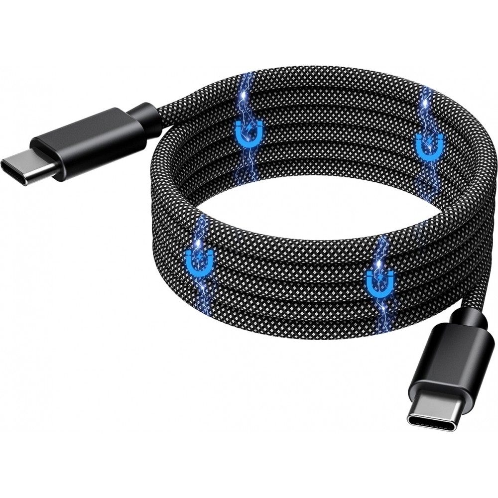Magnetisches USB-C zu USB-C Kabel (1,2 m) 240W mit Power Delivery 3.1 Choetech XCC-1054 - Schwarz
