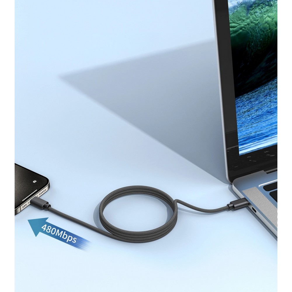 Magnetisches USB-C zu USB-C Kabel (1,2 m) 240W mit Power Delivery 3.1 Choetech XCC-1054 - Schwarz