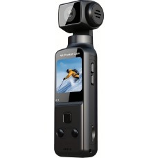 4K Tragbare Actionkamera mit 270&deg; Rotationsobjektiv, Leicht, Wiederaufladbar f&uuml;r Vlogging und Reisen - Schwarz