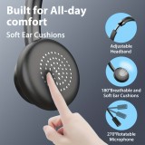 Vonztek Kabelloser Noise-Cancelling Kopfhörer mit Mikrofon und Ladestation für Homeoffice und Videokonferenzen - Schwarz