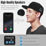 Bluetooth Cap mit integrierten Lautsprechern für Musik und Anrufe Unisex verstellbar - Schwarz