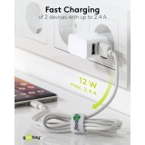 Goobay Doppel USB-A Ladeger&auml;t 12W Kompaktes USB-Wandladeger&auml;t - Weiss