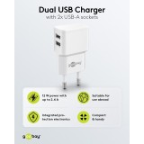 Goobay Doppel USB-A Ladeger&auml;t 12W Kompaktes USB-Wandladeger&auml;t - Schwarz