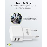 Goobay Doppel USB-A Ladeger&auml;t 12W Kompaktes USB-Wandladeger&auml;t - Schwarz