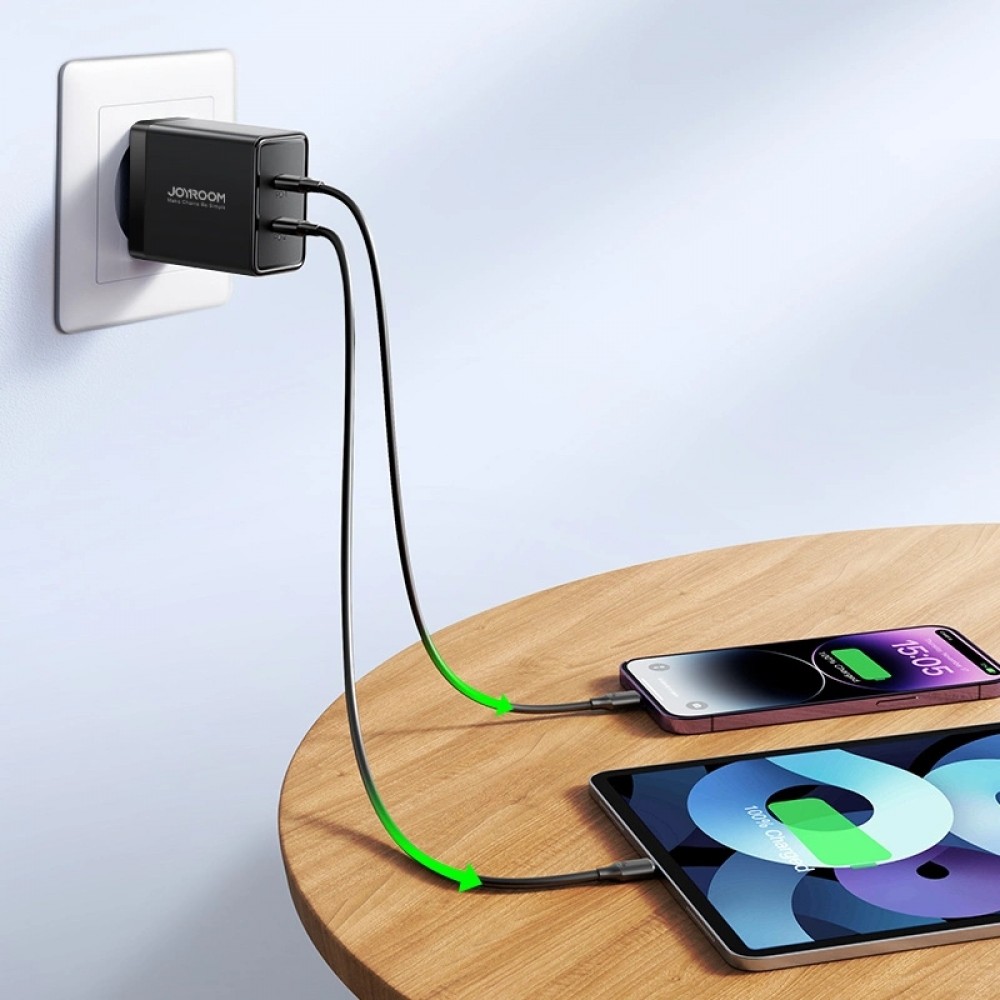 Schnellladegerät Doppel-USB-C (2x) 40W Joyroom JR-TCF09 - Schwarz