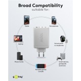 Goobay 100W GaN Multiport Schnellladeger&auml;t mit USB-C Power Delivery & USB-A - Weiss