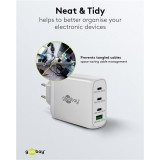 Goobay 100W GaN Multiport Schnellladeger&auml;t mit USB-C Power Delivery & USB-A - Weiss