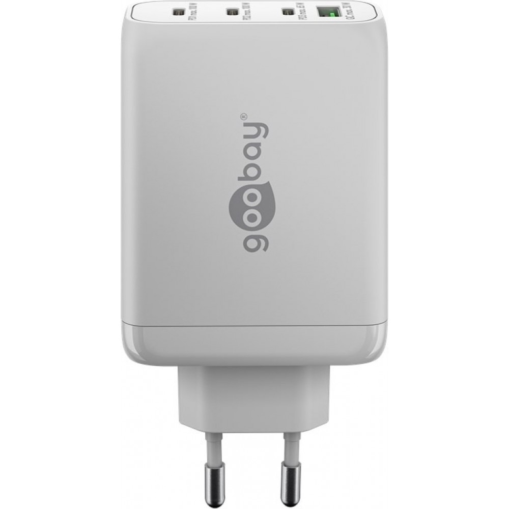 Goobay 100W GaN Multiport Schnellladeger&auml;t mit USB-C Power Delivery & USB-A - Weiss