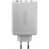 Goobay 100W GaN Multiport Schnellladeger&auml;t mit USB-C Power Delivery & USB-A - Weiss