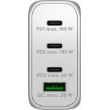 Goobay 100W GaN Multiport Schnellladeger&auml;t mit USB-C Power Delivery & USB-A - Weiss