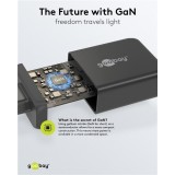 Goobay 100W GaN Multiport Schnellladeger&auml;t mit USB-C Power Delivery & USB-A - Schwarz