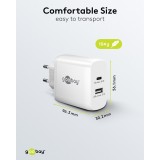 Goobay 65W GaN Schnellladeger&auml;t mit USB-C Power Delivery & USB-A - Schwarz